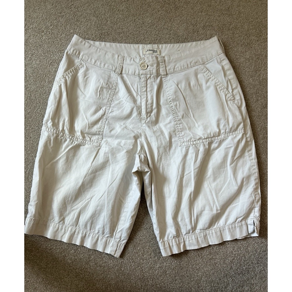St John's Bay Khaki Shorts Cotton Spandex Pockets Stretch Women's 12